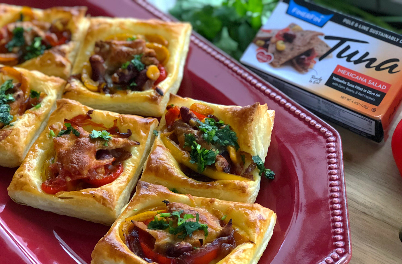 Tuna Mexicana Salad Puff Pastry Squares